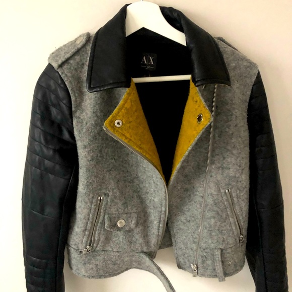 Armani Exchange 3 tone Wool Blend short moto style jacket. - Picture 13 of 13